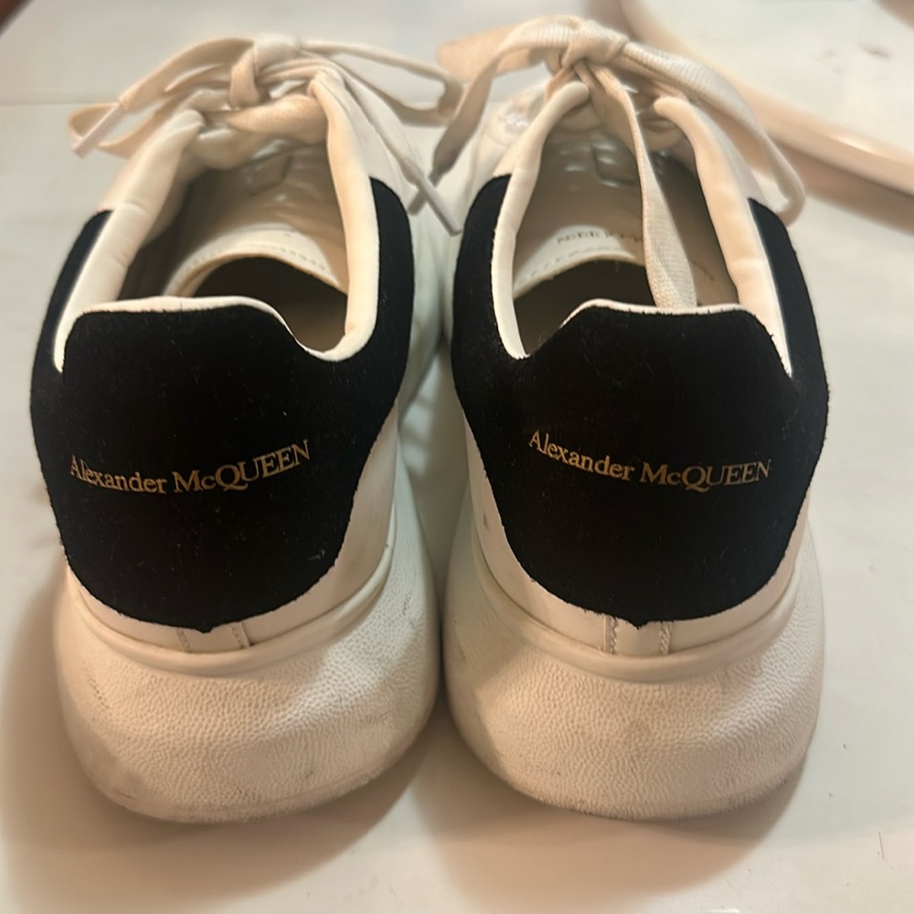 Alexander McQueen Women’s oversized sneaker (white and black) size 40.5